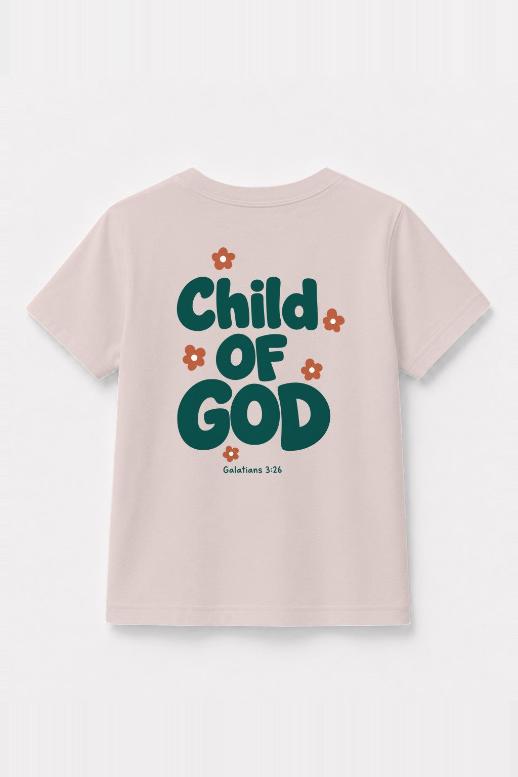 Kinder T-Shirt „Child of God“ mit grünem Druck in Rosa