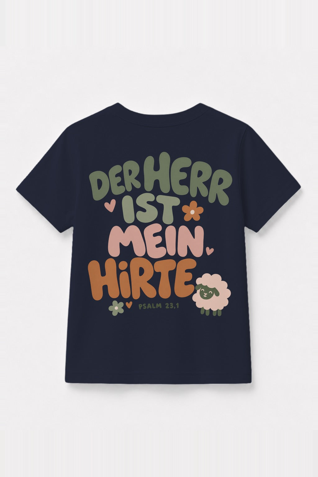 Kinder T-Shirt „Der Herr ist mein Hirte“ in Navy