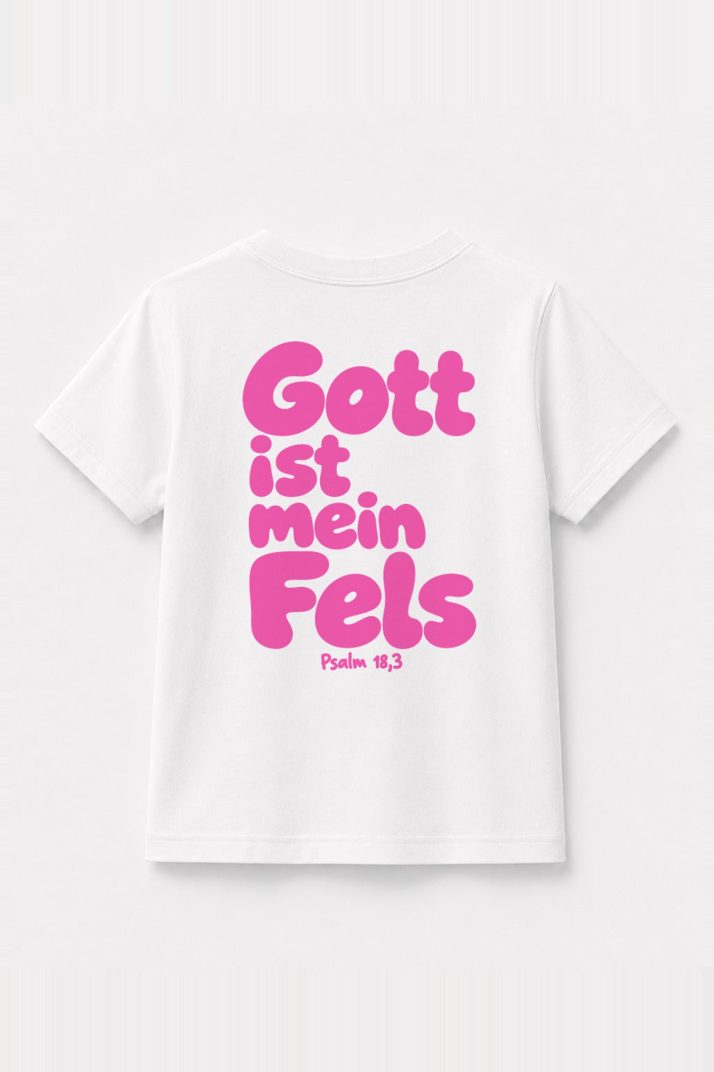 Kinder T-Shirt „Gott ist mein Fels“ in Weiß