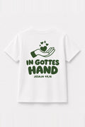 Kinder T-Shirt „In Gottes Hand“ in Weiß