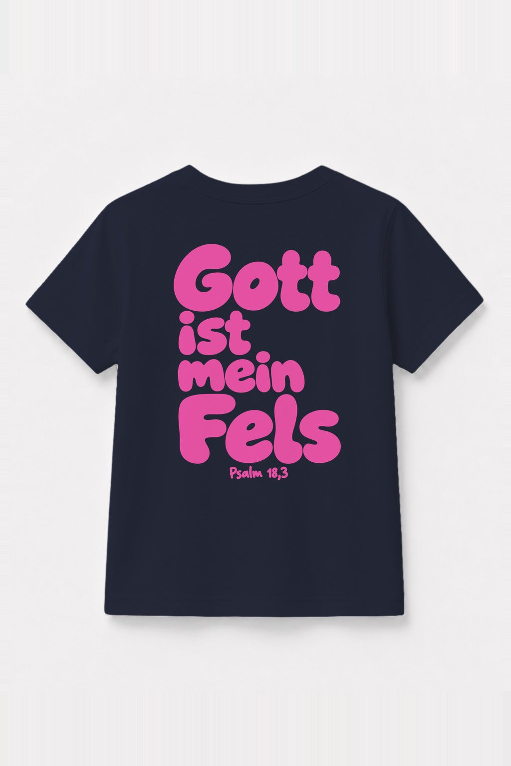 Kinder T-Shirt „Gott ist mein Fels“ in Navy