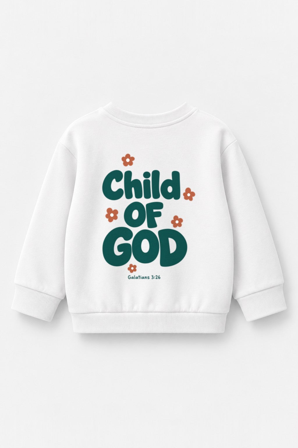 Kinder-Sweater „Child of God (Grün)“ in Weiß