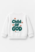 Kinder-Sweater „Child of God (Grün)“ in Weiß
