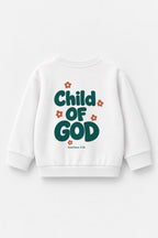 Kinder-Sweater „Child of God (Grün)“ in Weiß