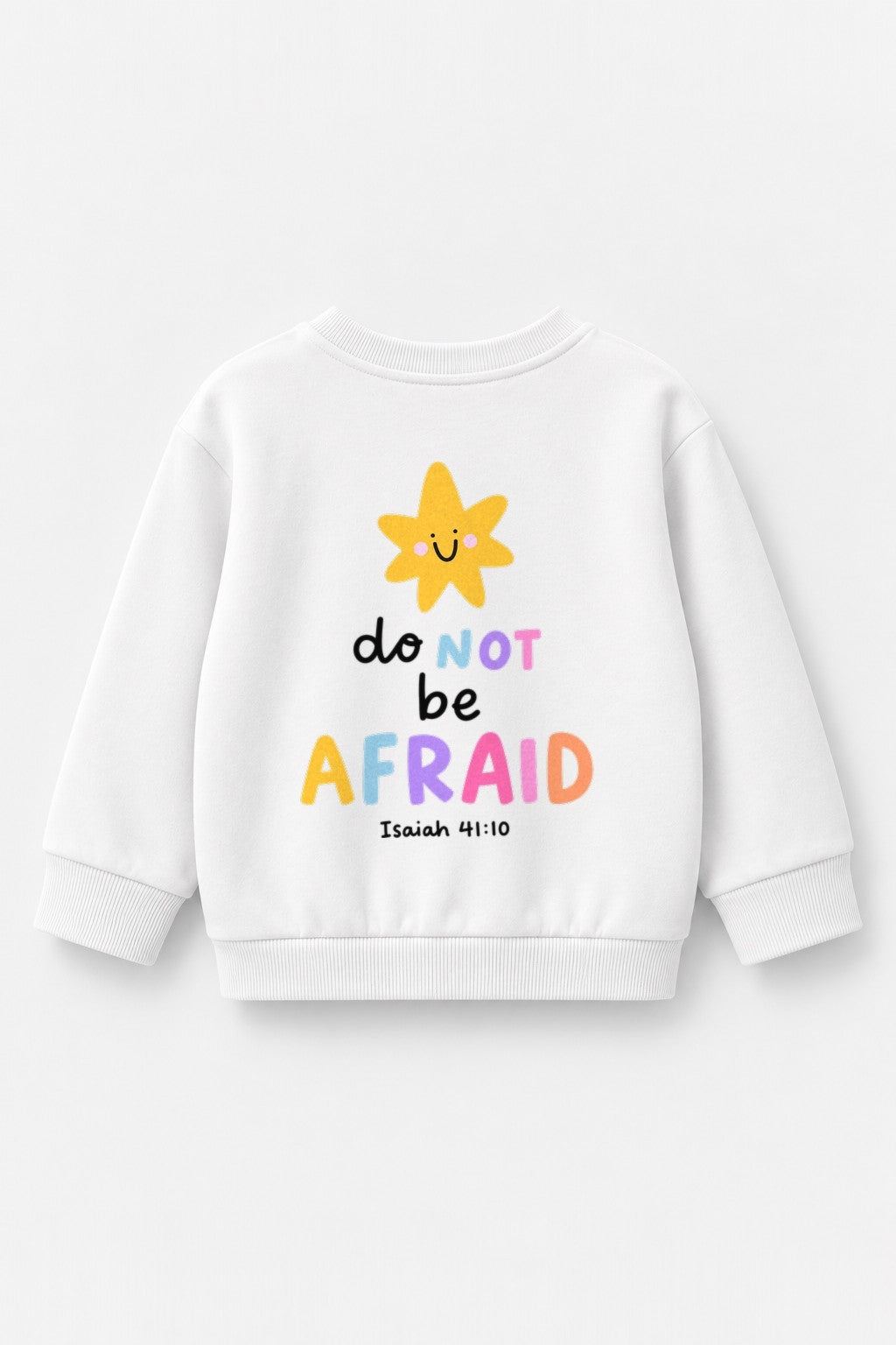 Kinder-Sweater „Do not be afraid“ in Weiß