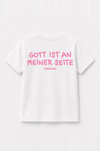 Kinder T-Shirt „Gott ist an meiner Seite“ in Weiß