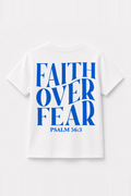 Faith over Fear Kinder-T-Shirt Weiß, Rückenprint