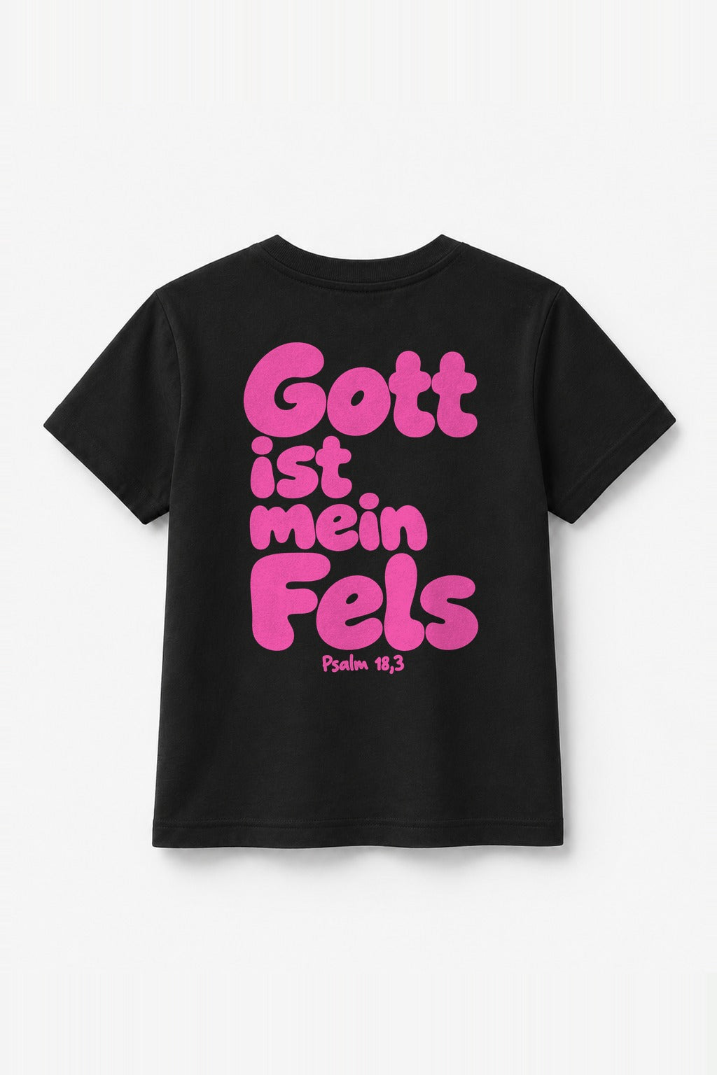 Kinder T-Shirt „Gott ist mein Fels“ in Schwarz