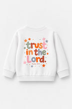 Kinder-Sweater „Trust in the Lord“ in Weiß