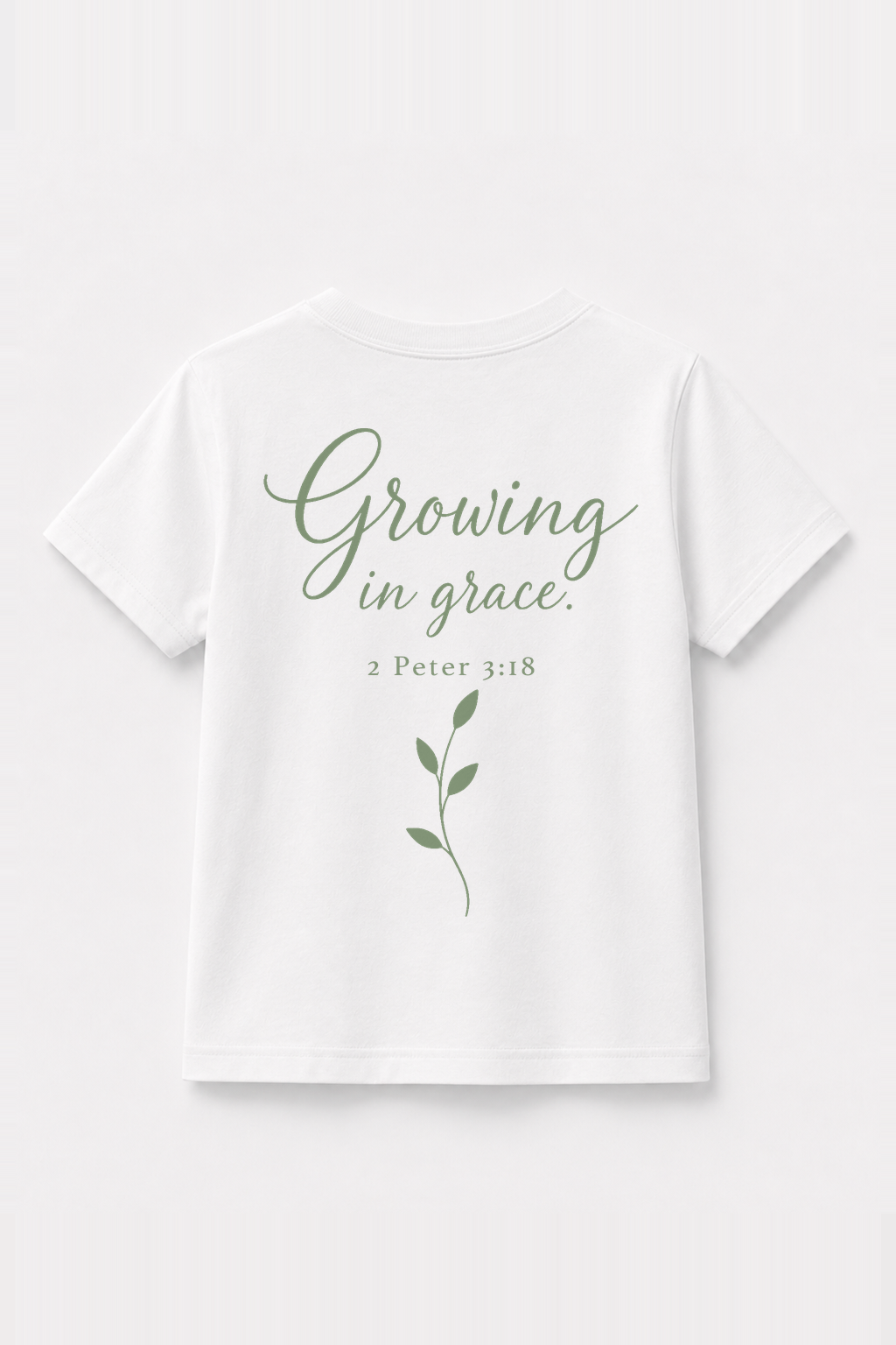 Grow in grace Kinder-T-Shirt Weiß, Rückenprint