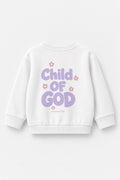 Kinder-Sweater „Child of God (Lila)“ in Weiß
