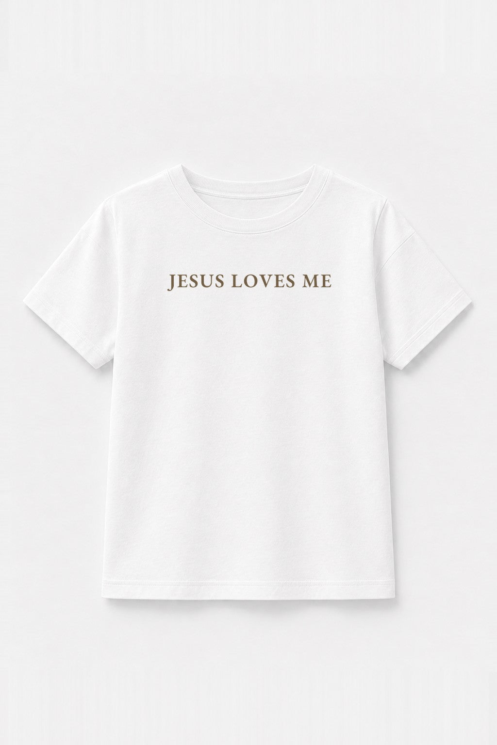 Kinder T-Shirt „Jesus loves me“ in Weiß