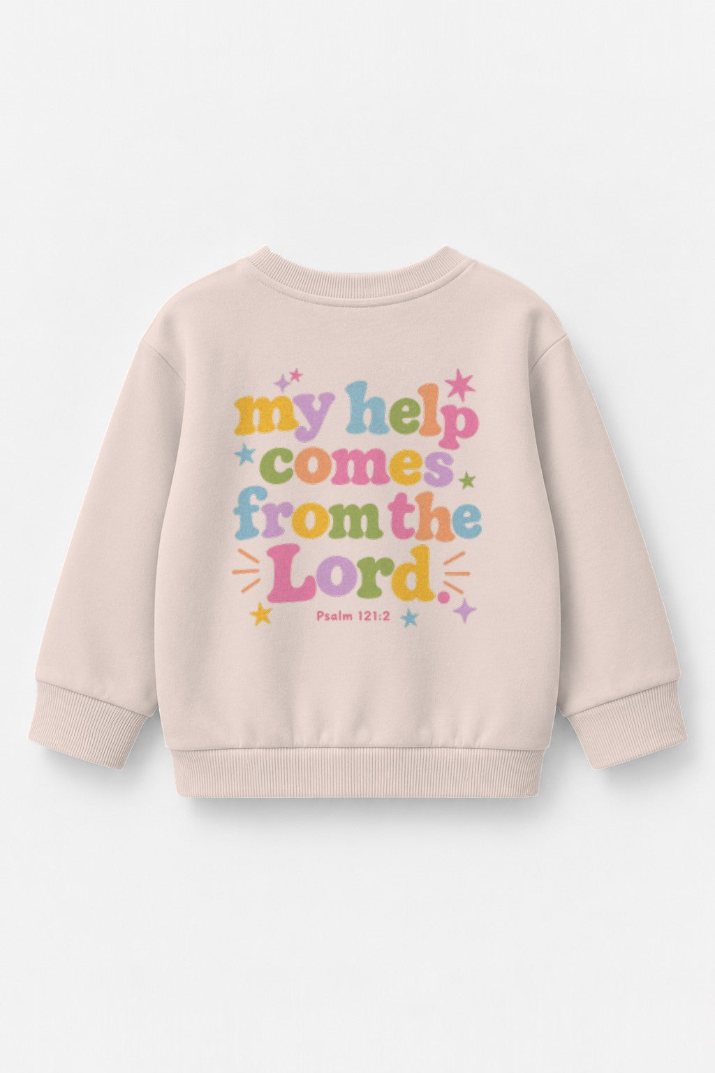 Kinder-Sweater „My help comes from the Lord“ in Rosa