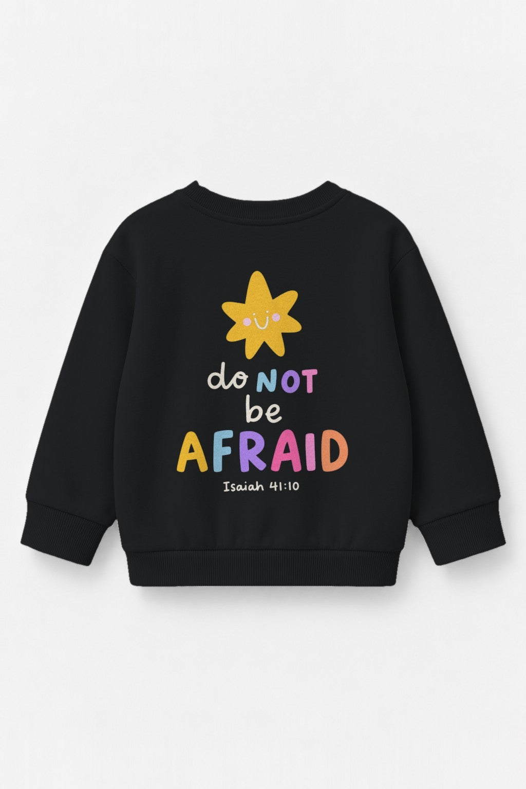 Kinder-Sweater „Do not be afraid“ in Schwarz