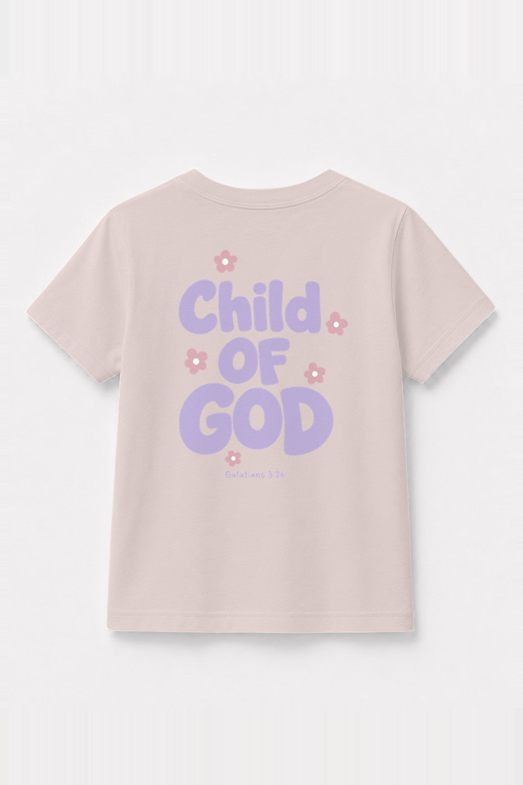 Kinder T-Shirt „Child of God“ mit lila Druck in Rosa