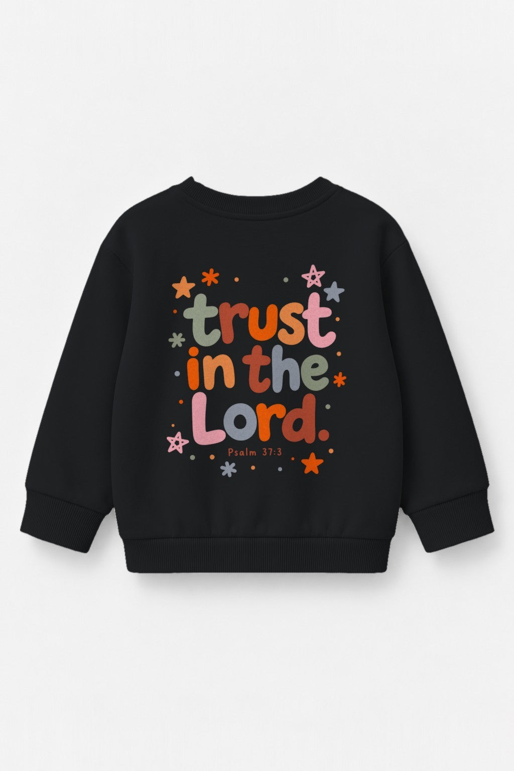 Kinder-Sweater „Trust in the Lord“ in Schwarz