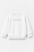 Kinder-Sweater „Jesus loves me“ in Weiß