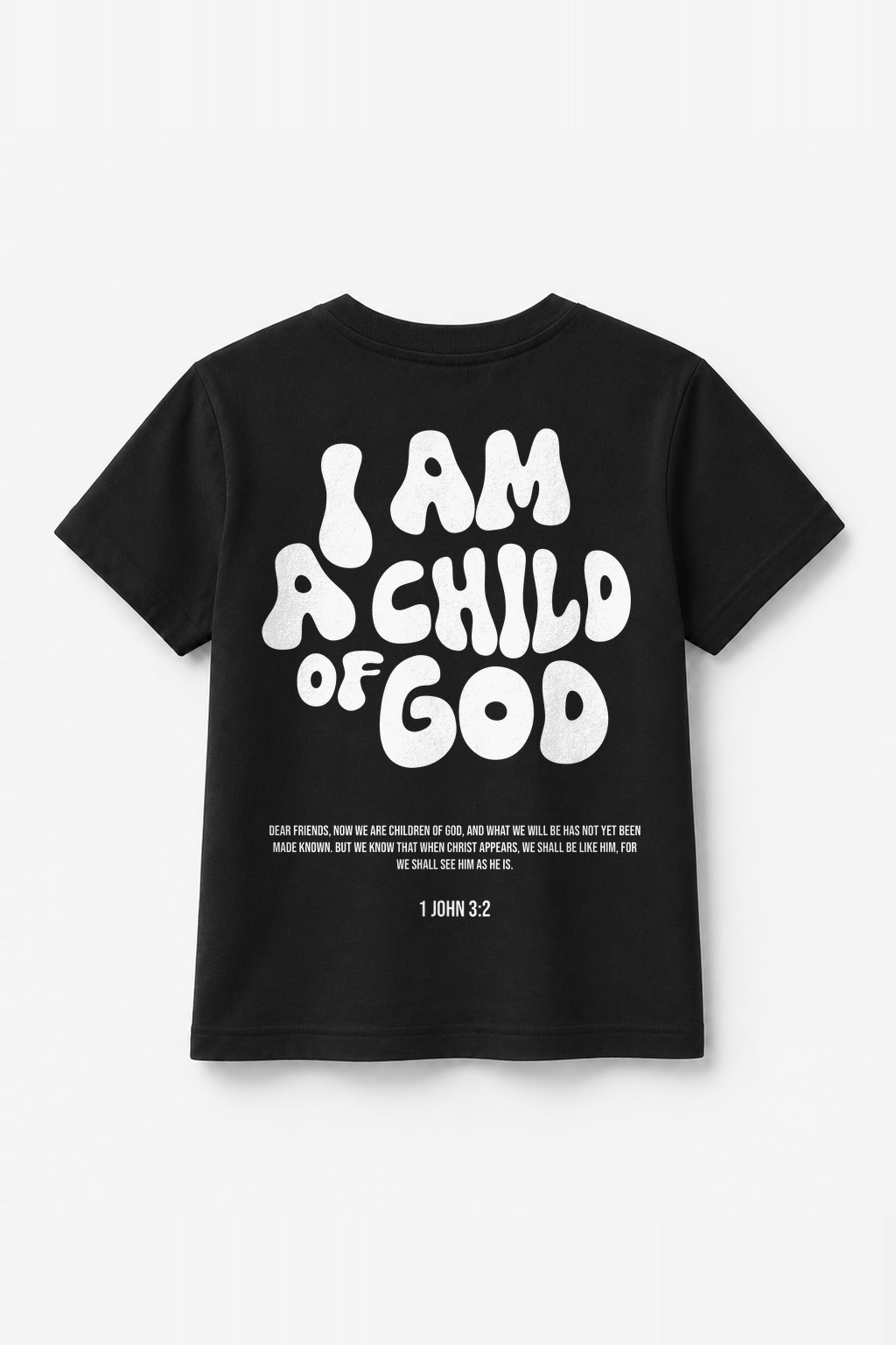 Child of God Kinder-T-Shirt Schwarz, Rückenprint