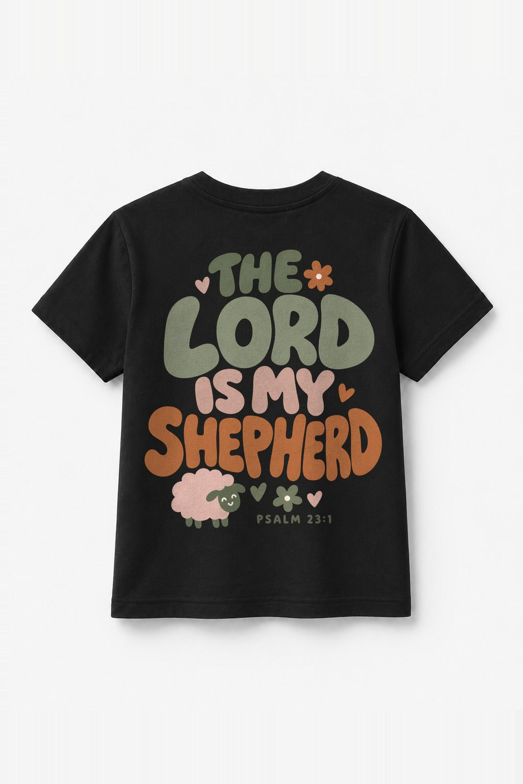 Kinder T-Shirt „The Lord is my Shepherd“ in Schwarz