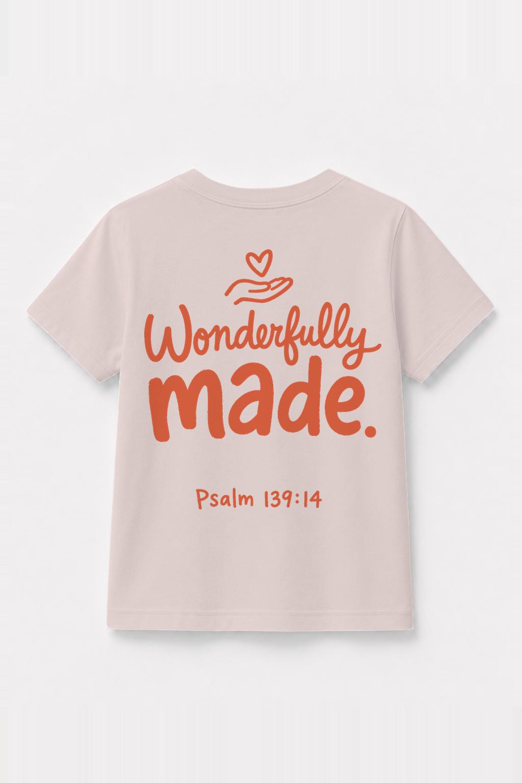Wonderfully Made Kinder-T-Shirt Rosa, Rückenprint