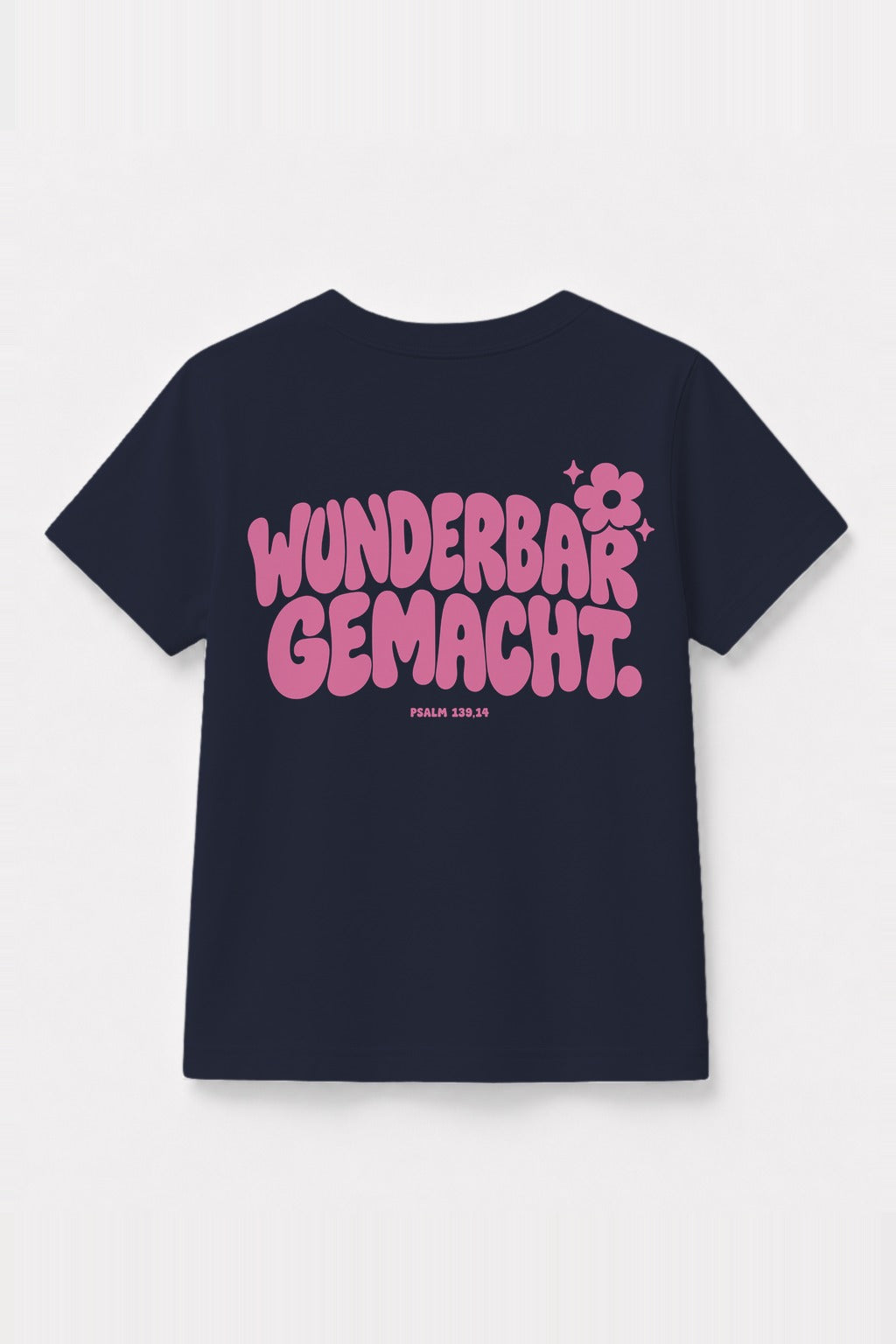 Kinder T-Shirt „Wunderbar gemacht.“ in Navy