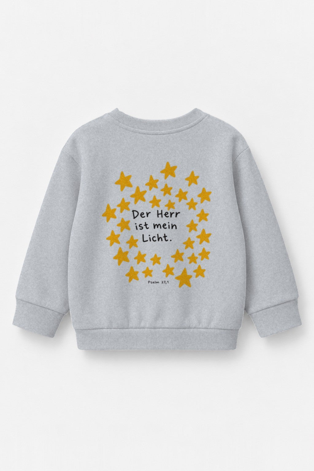 Kinder-Sweater „Der Herr ist mein Licht“ in Grau meliert