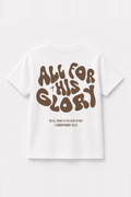 All for his Glory Kinder-T-Shirt Weiß, Rückenprint