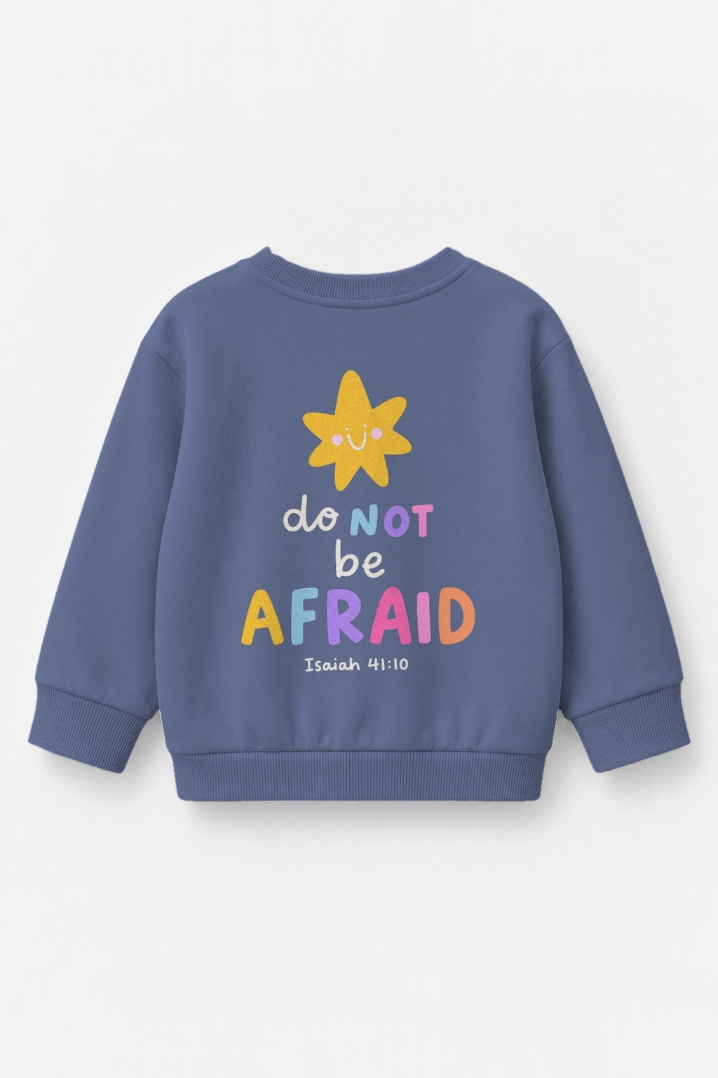 Kinder-Sweater „Do not be afraid“ in Blau