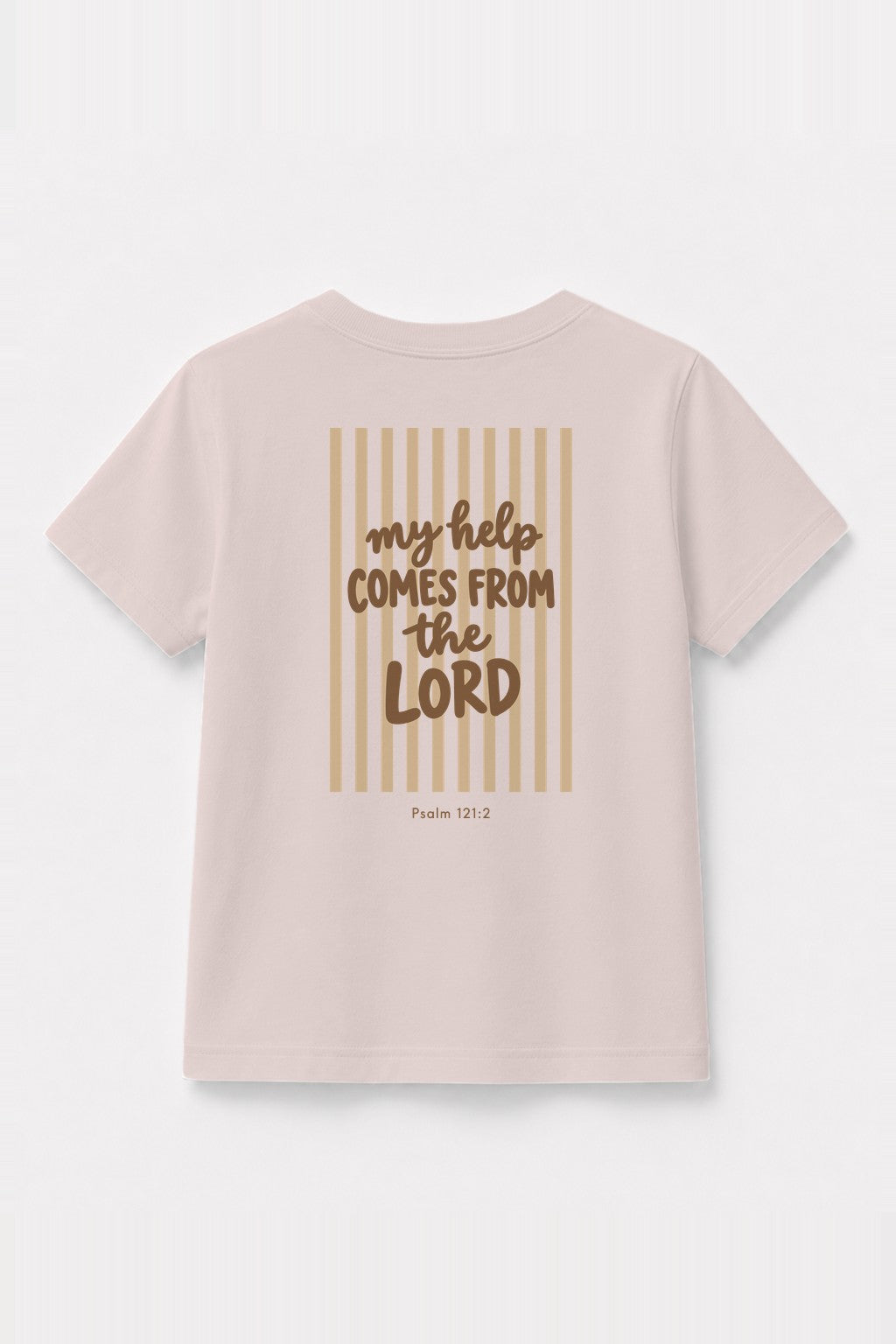 Kinder T-Shirt „My help comes from the Lord (Streifen)“ in Rosa