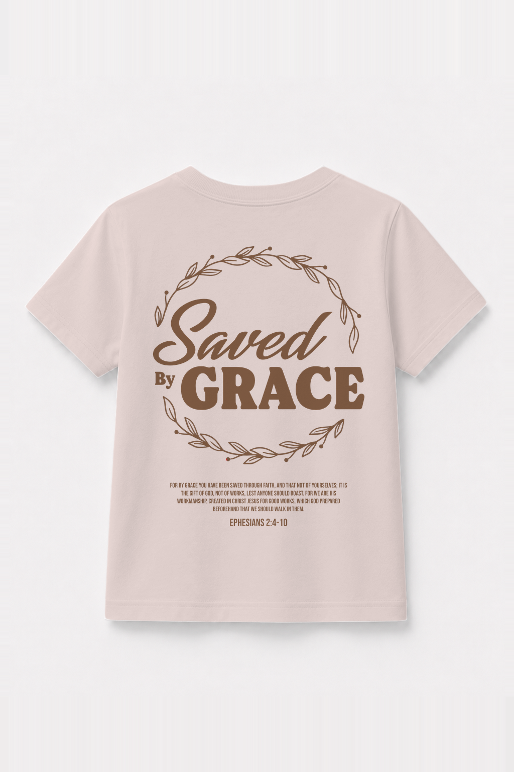 Saved by Grace Kinder-T-Shirt Rosa, Rückenprint