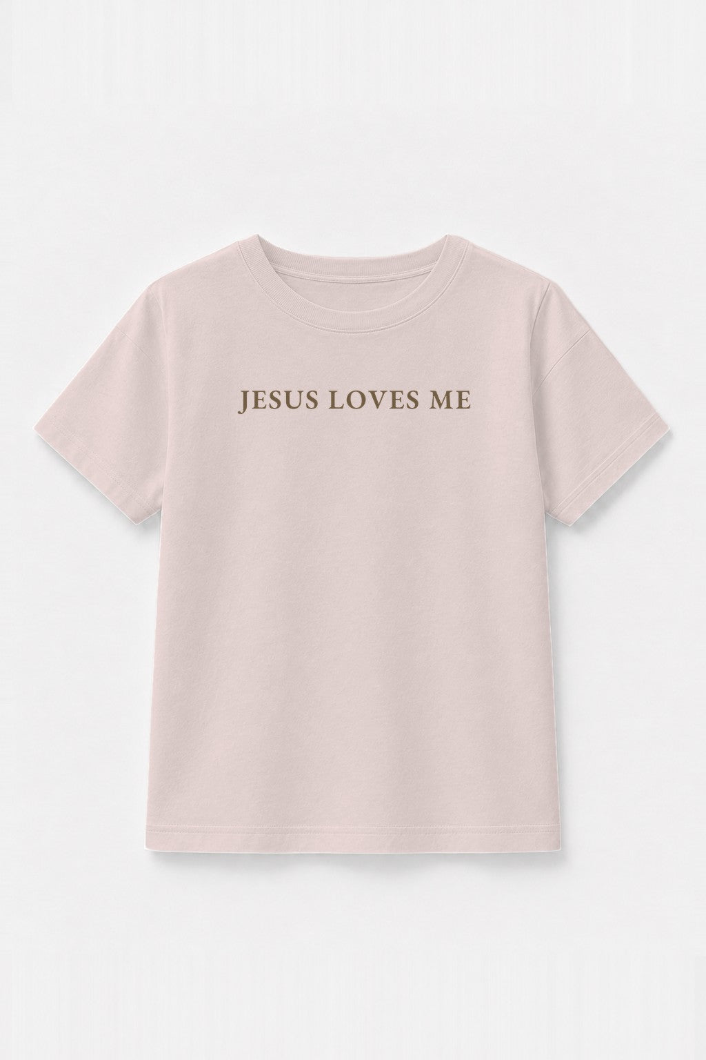 Kinder T-Shirt „Jesus loves me“ in Rosa