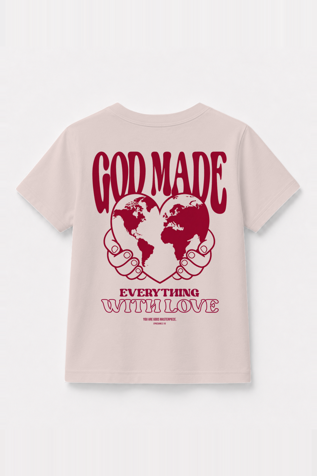 God made Kinder-T-Shirt Rosa, Rückenprint