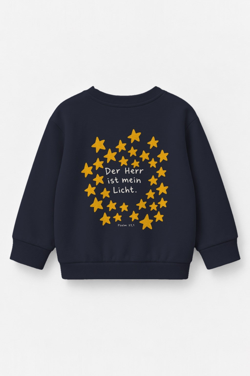 Kinder-Sweater „Der Herr ist mein Licht“ in Navy