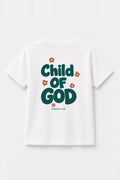 Kinder T-Shirt „Child of God“ mit grünem Druck in Weiß