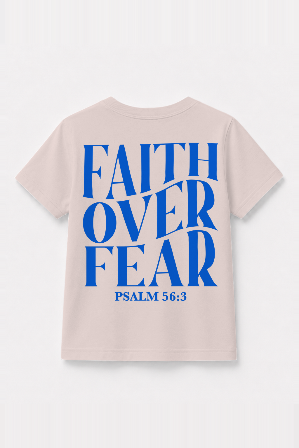 Faith over Fear Kinder-T-Shirt Rosa, Rückenprint