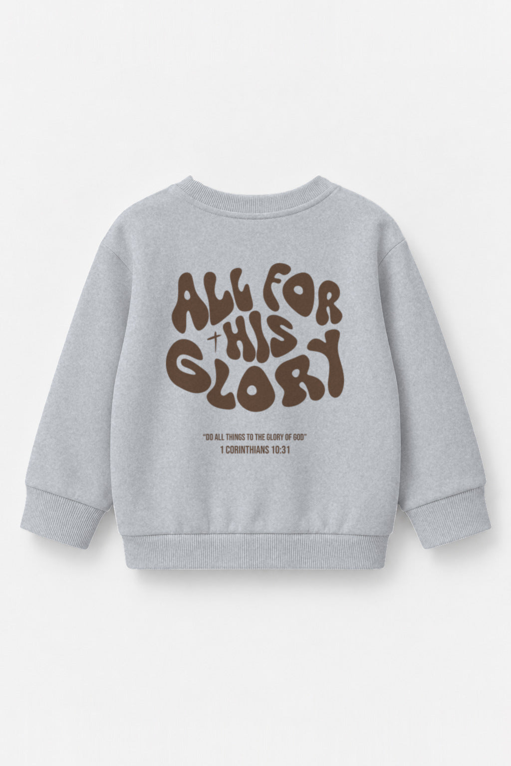 All for his Glory Kinder-Sweater in Grau meliert