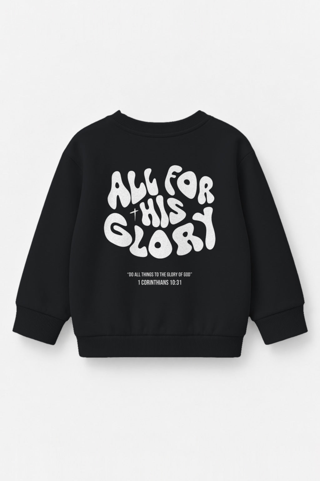 All for his Glory Kinder-Sweater in Schwarz