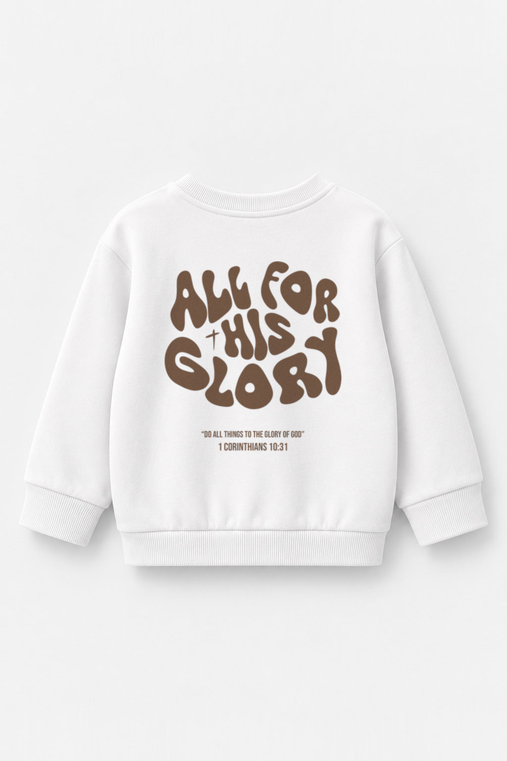 All for his Glory Kinder-Sweater in Weiß