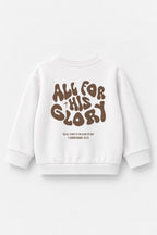 All for his Glory Kinder-Sweater in Weiß