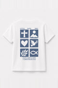 Kinder T-Shirt „Faith, Hope & Love“ in Weiß