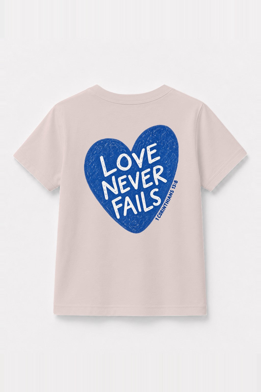 Kinder T-Shirt „Love never fails (Herz)“ in Rosa