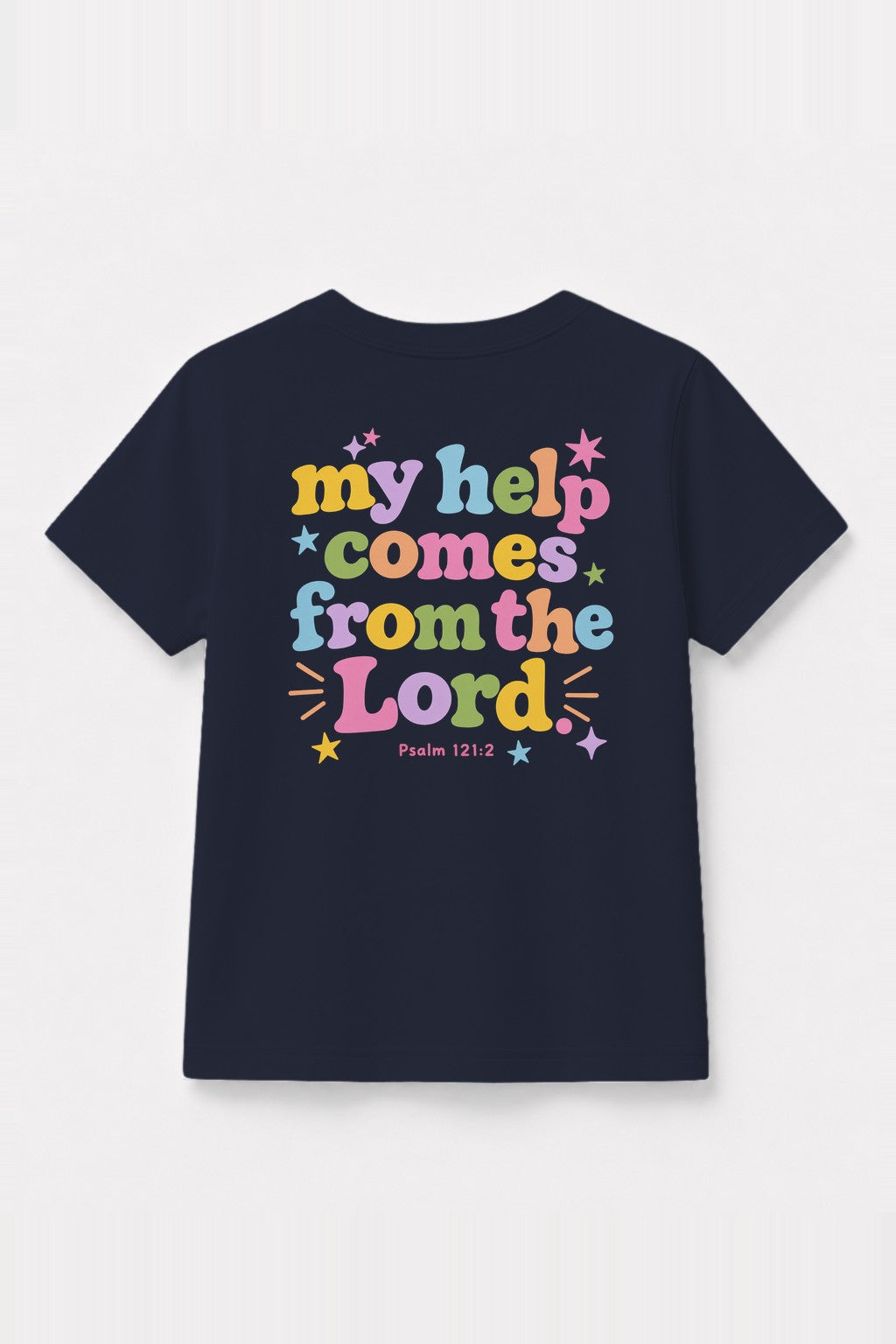 Kinder T-Shirt „My help comes from the Lord“ in Navy