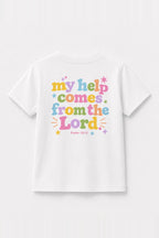 Kinder T-Shirt „My help comes from the Lord“ in Weiß
