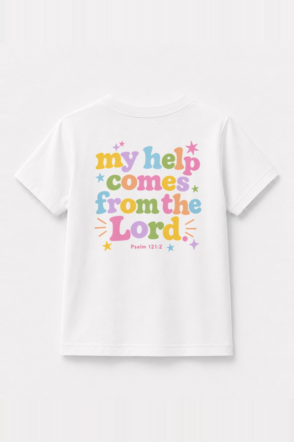 Kinder T-Shirt „My help comes from the Lord“ in Weiß
