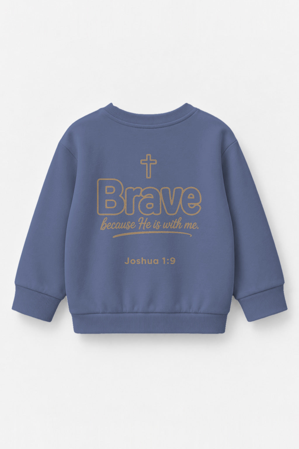 Brave because He is with me Kinder-Sweater in Blau