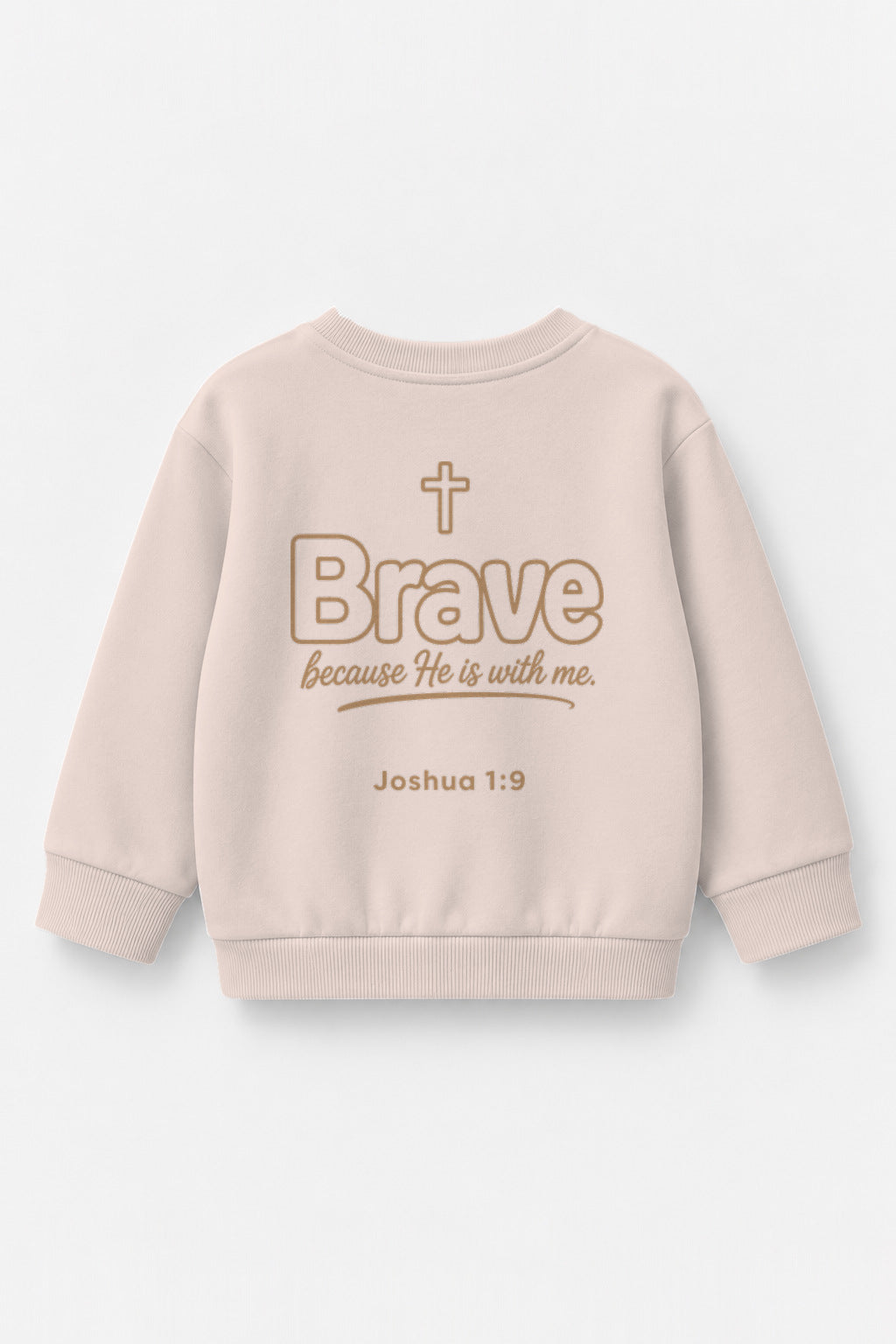 Brave because He is with me Kinder-Sweater in Rosa