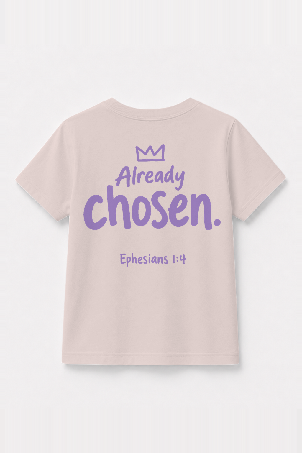 Already chosen. Kinder-T-Shirt Rosa, Rückenprint