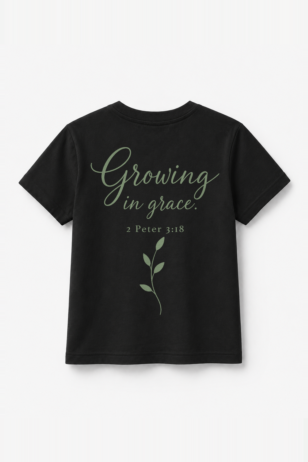 Grow in grace Kinder-T-Shirt Schwarz, Rückenprint