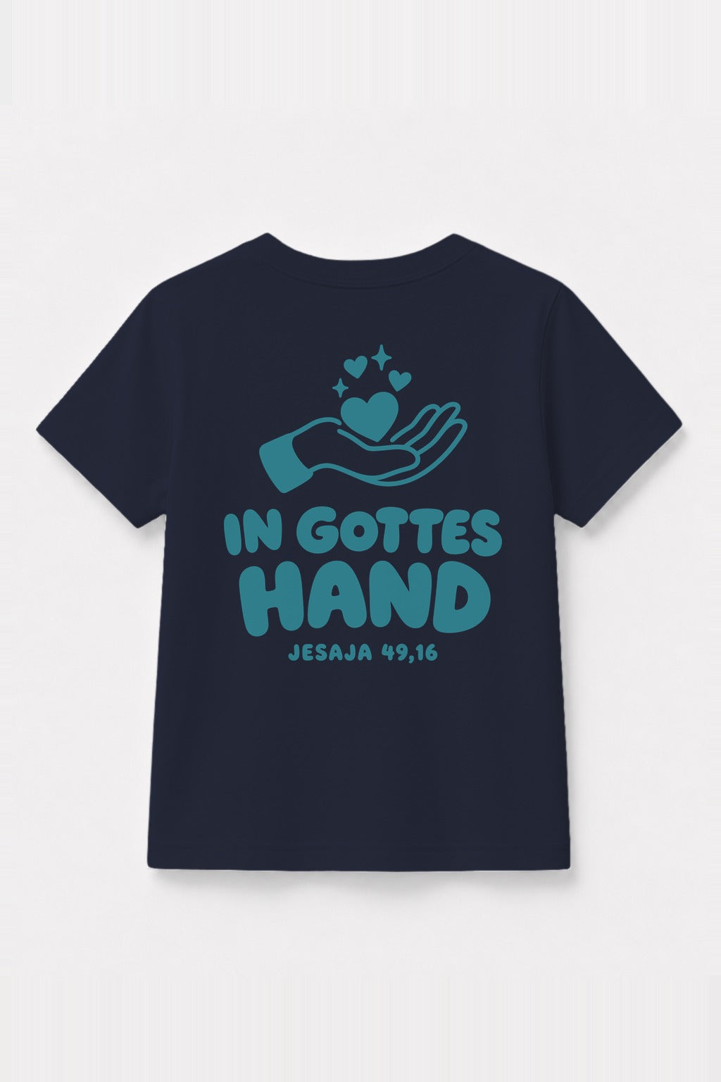 Kinder T-Shirt „In Gottes Hand“ in Navy