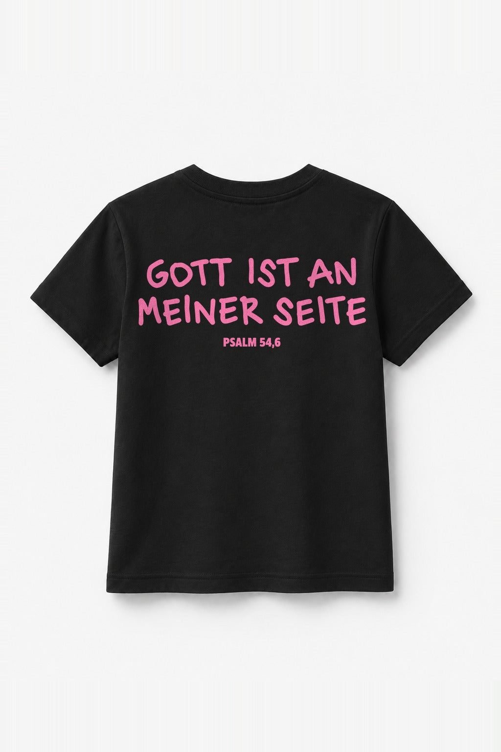 Kinder T-Shirt „Gott ist an meiner Seite“ in Schwarz